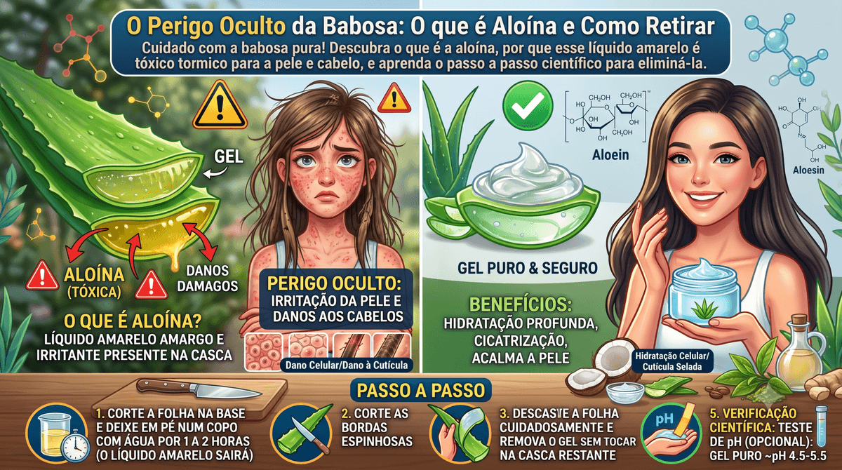 O Perigo Oculto da Babosa: O que é Aloína e Como Retirá-la Corretamente