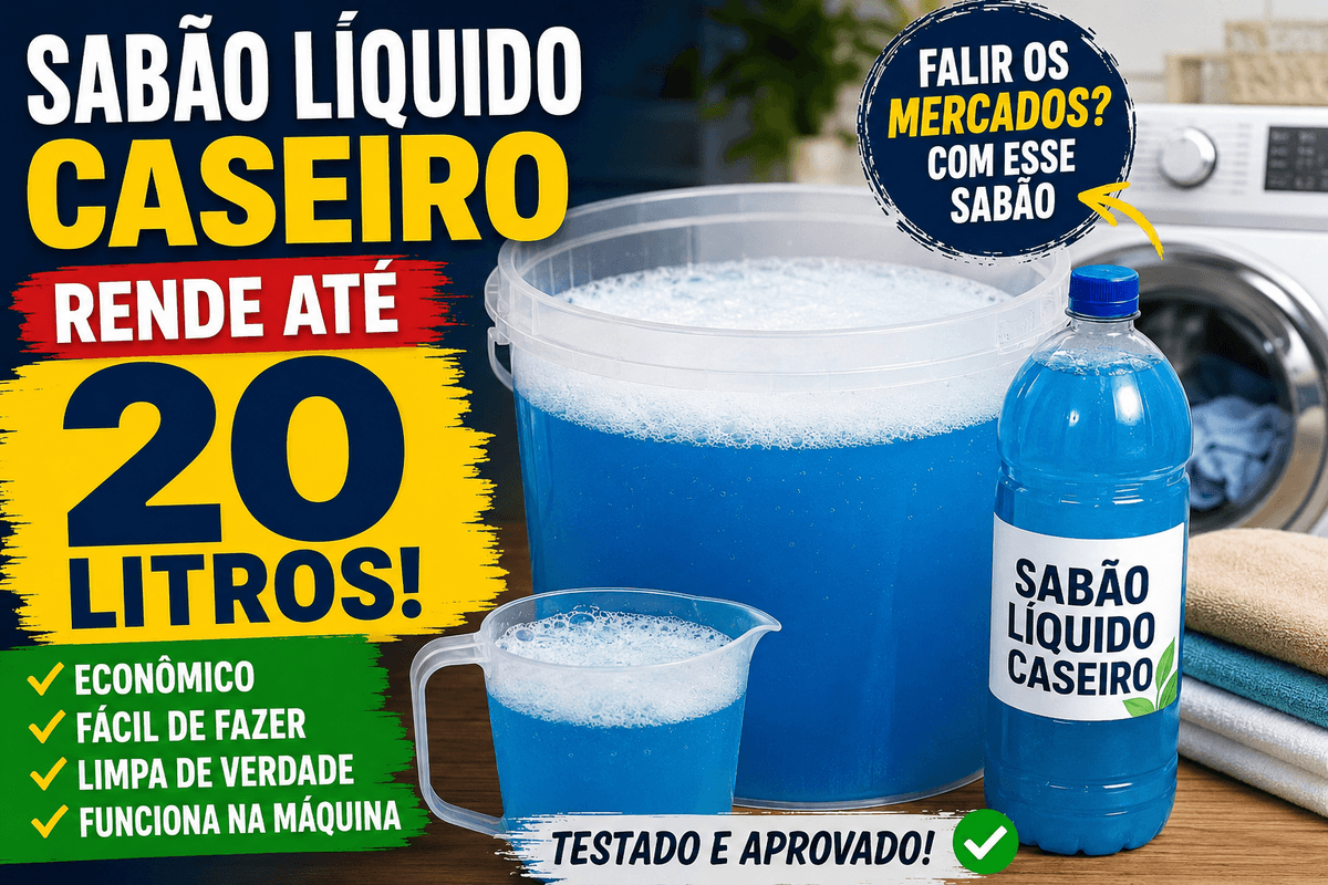 Sabão Líquido Caseiro 20 Litros: Receita Econômica, Rende Muito e Pode Reduzir Seus Gastos Domésticos